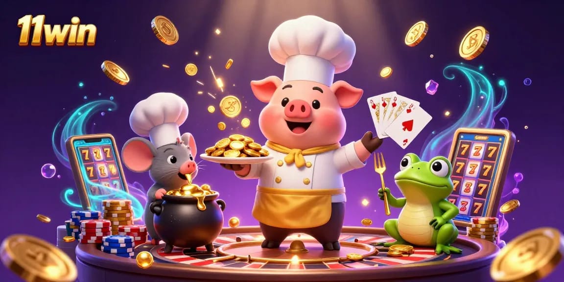 Engage with 11win's thrilling 3D casino world, featuring vibrant characters in dynamic gaming action.