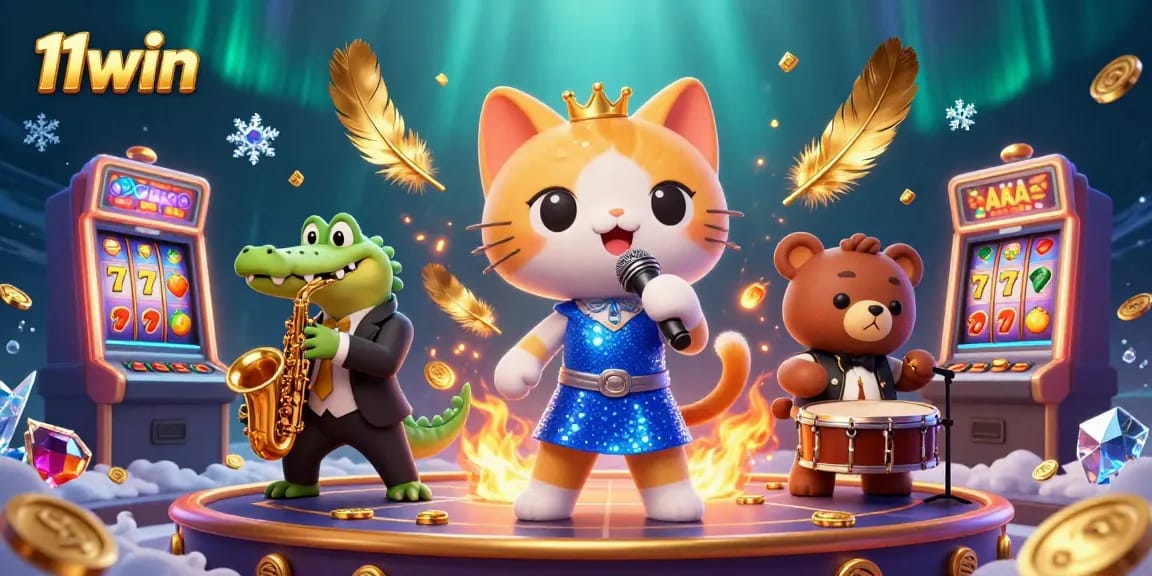 Experience the excitement of 11win with vibrant characters and dynamic casino elements.