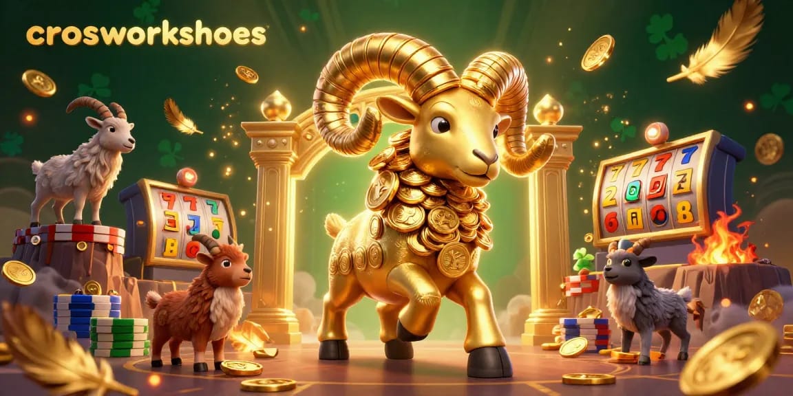 Experience thrilling wins with crocsworkshoes in a vibrant gaming scene featuring slots and golden elements.