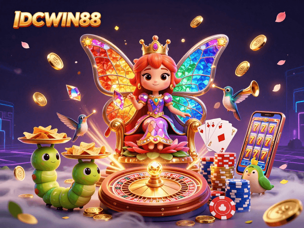 Experience thrilling moments with IDCWIN88 as the dazzling butterfly queen reigns over the casino world.