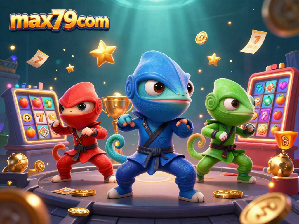 Experience thrilling slot gaming at max79com with colorful ninjas and dynamic casino elements.