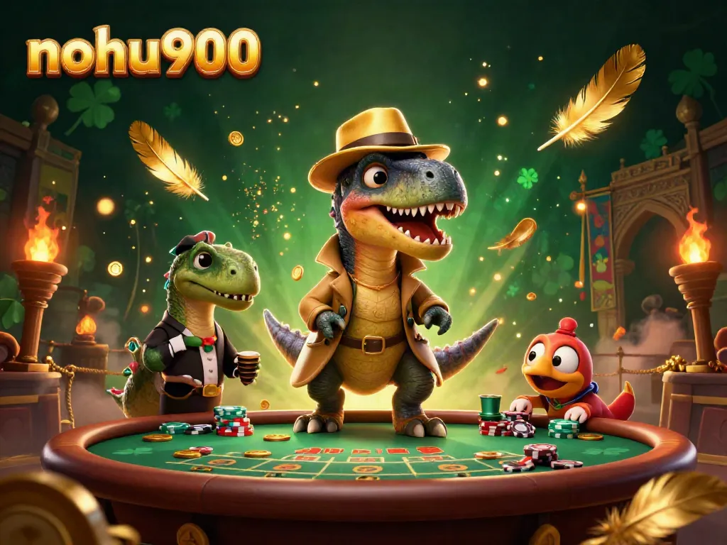 Experience thrilling gameplay at nohu900 with cartoon velociraptor card counter and stegosaurus pit boss at the blackjack table.