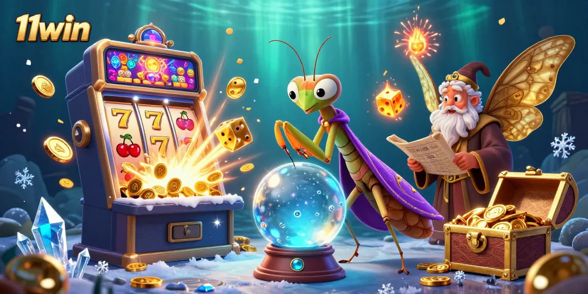 Experience the magic of casino gaming with 11win's vibrant slot theme featuring a dynamic scene.