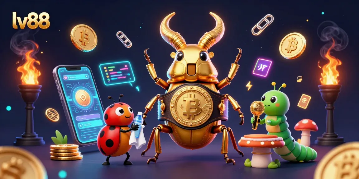 lv88 introduces a dynamic casino scene with vibrant characters and crypto elements for betting excitement