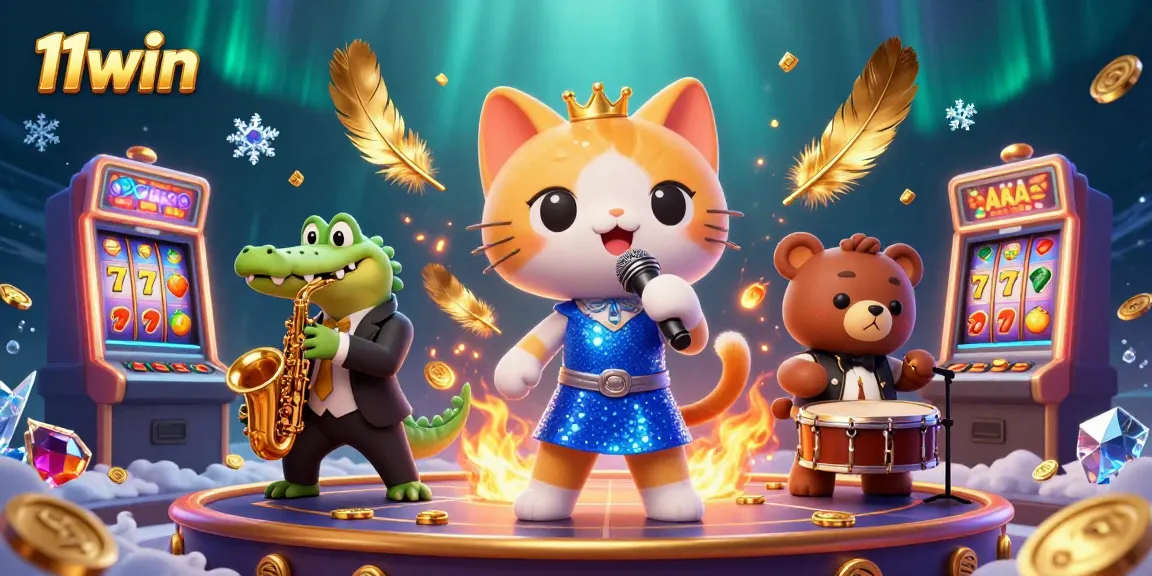 Experience the excitement of 11win with vibrant characters and dynamic casino elements.