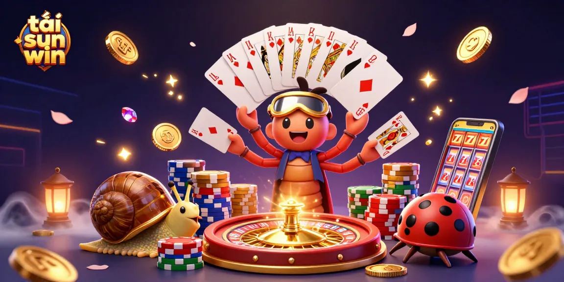 Engage in the fun of tải sun win with a vibrant 3D casino scene featuring animated characters and exciting game elements.