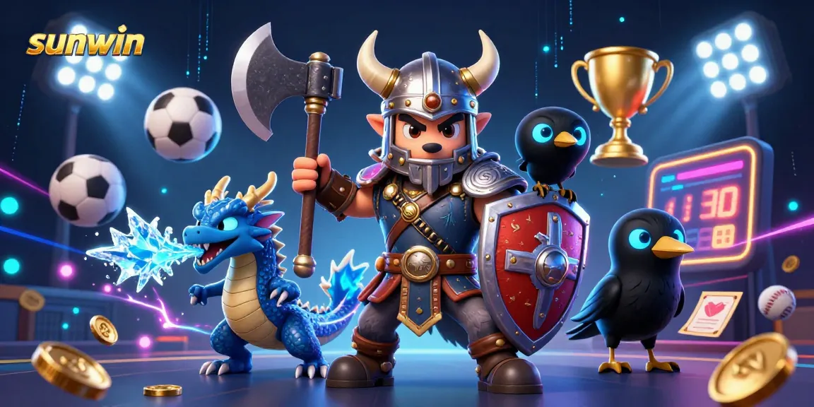 Join the excitement of sunwin with a Viking warrior, fierce dragon, and winnings galore!