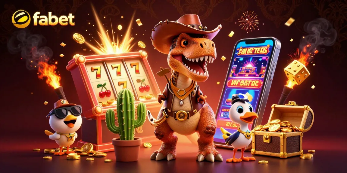 Experience thrilling wins at fabet with a vibrant, dynamic casino illustration featuring classic game elements.