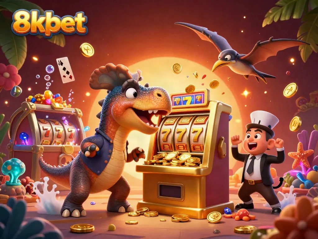 8xbet players engage in dynamic jackpot action with colorful gaming elements and exciting casino atmosphere