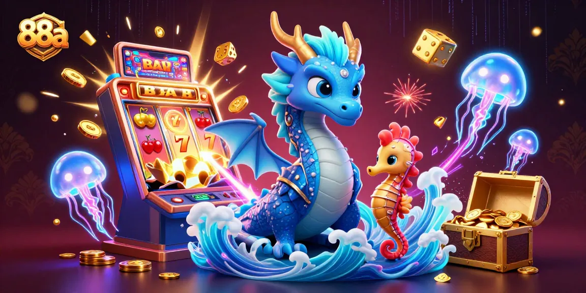 Spin slots and win big at 88aa with a thrilling underwater adventure illustration.
