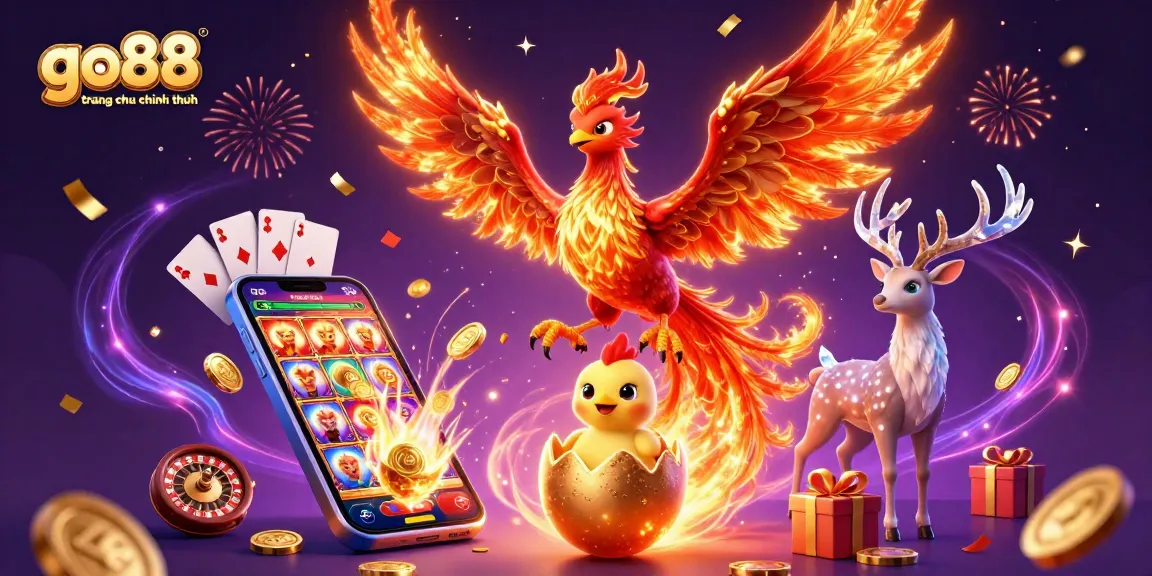 Engage with go88 trang chu chinh thuc featuring a dynamic casino scene with phoenix and gaming elements.