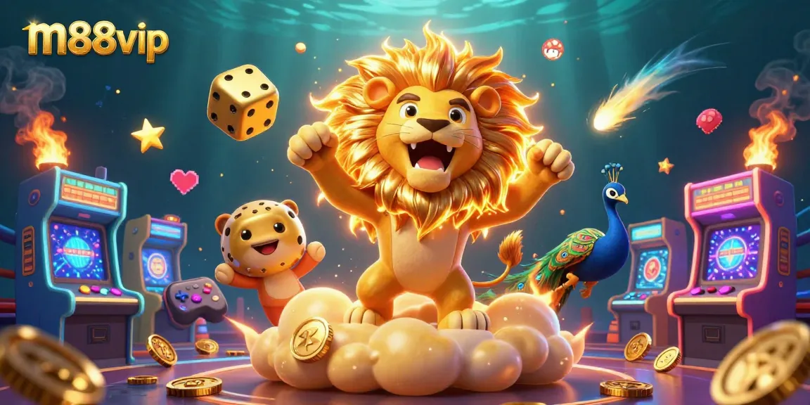 Engage in thrilling gaming experiences with m88vip's dynamic roaring lion and cosmic dice.