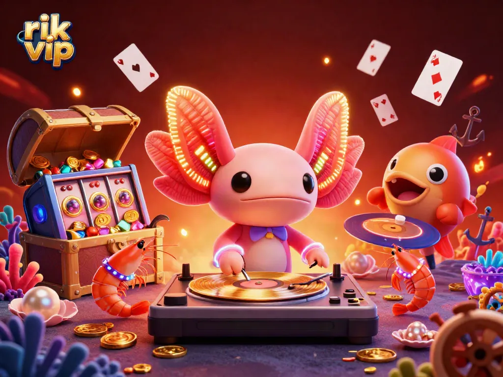 Spin golden reels with the vibrant rik vip casino party featuring animated characters and treasures.