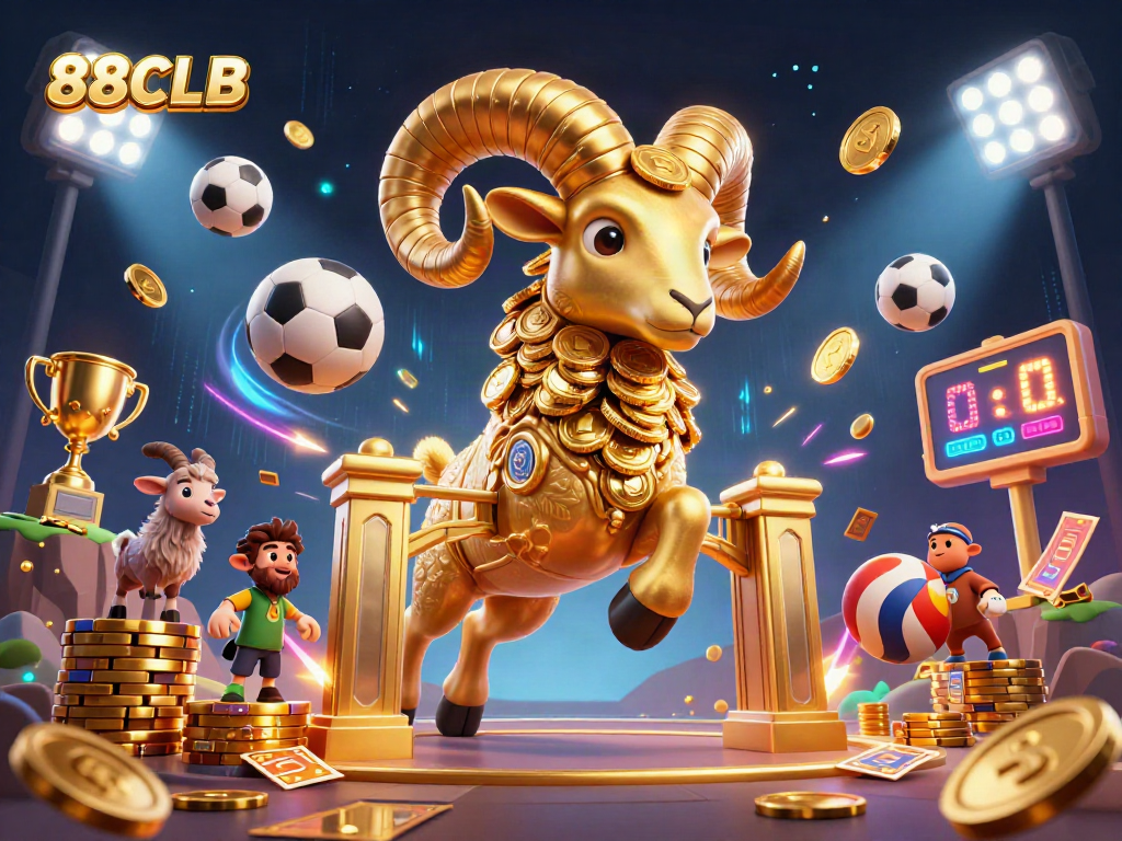 Experience dynamic gaming action with 88CLB in this vibrant 3D casino illustration.
