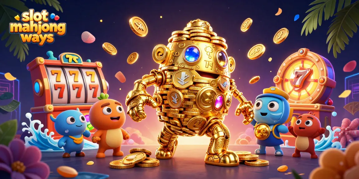 Experience the excitement of slot mahjong ways with a vibrant scene of golden golems and spinning reels.