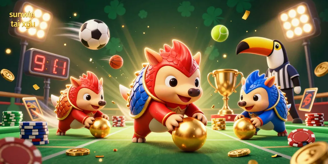 Engage in sunwin tài xỉu action with dynamic pangolins amidst vibrant casino elements.