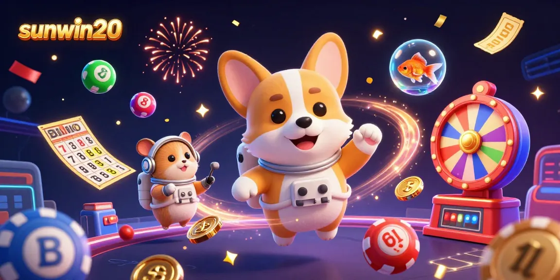 Experience thrilling action with sunwin20 as animated characters dance amidst vibrant casino games, showcasing excitement.