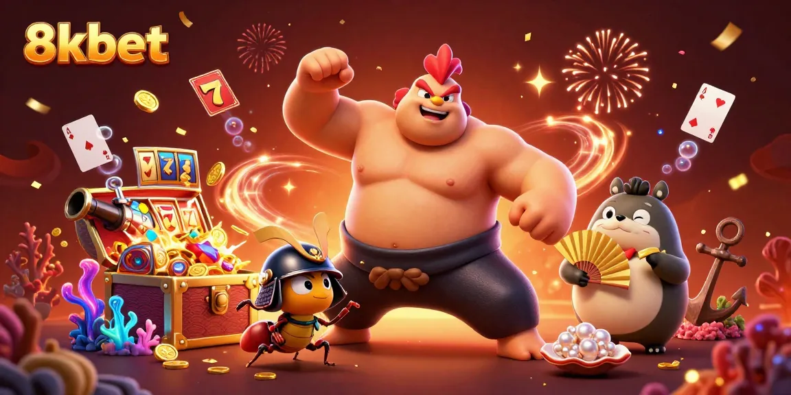 Experience the excitement of 8xbet as the sumo rooster stomps for jackpot wins and treasures.