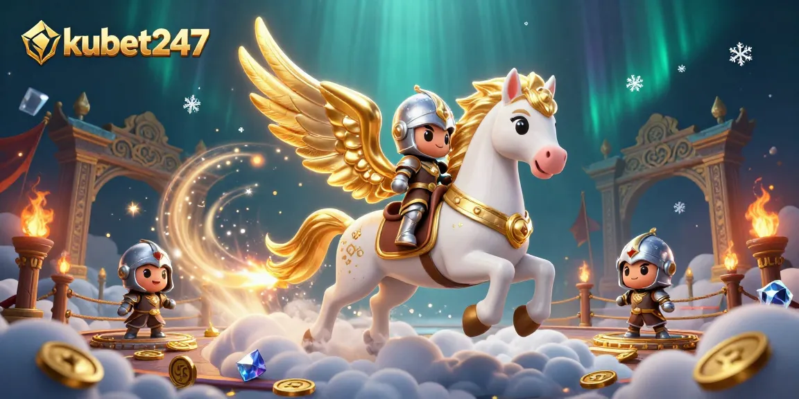 Engage in thrilling bets with kubet247 as a celestial knight rides a magical horse!
